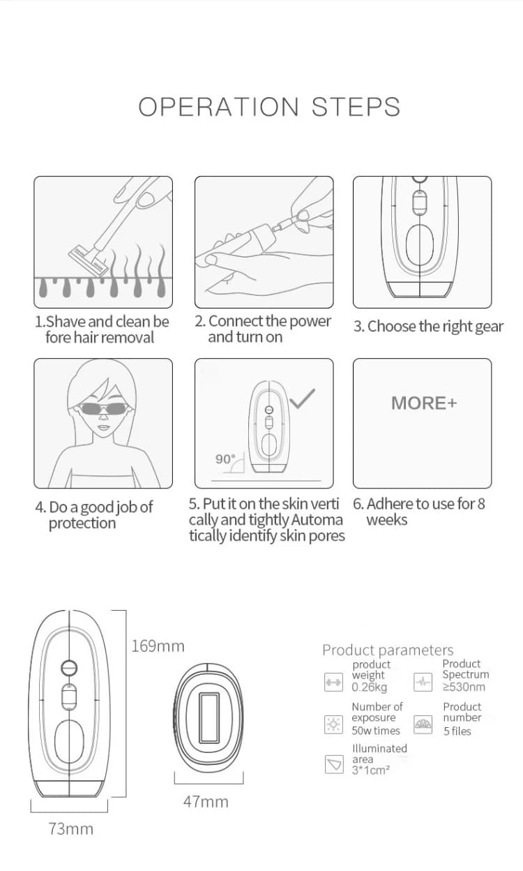 Épilateur laser IPL portable 999999   Flashes - Épilation indolore et permanente pour le corps et la
