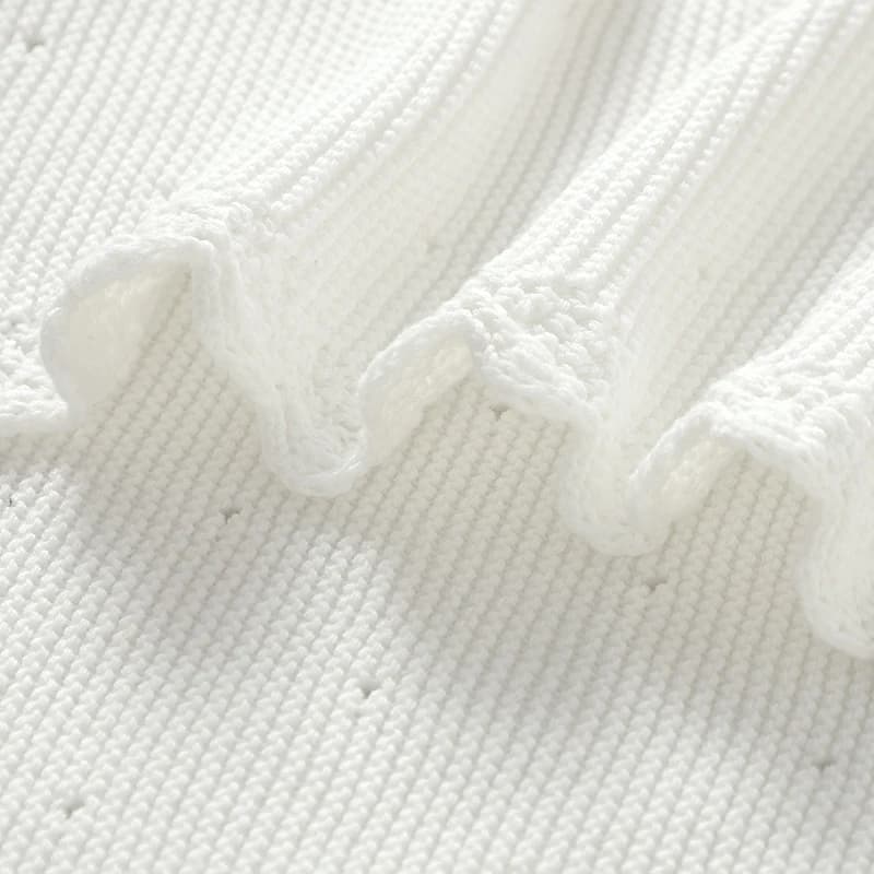 Couvertures de baptême pour bébé, 100x80cm, tricot doux en coton avec coutures croisées, pour nouvea