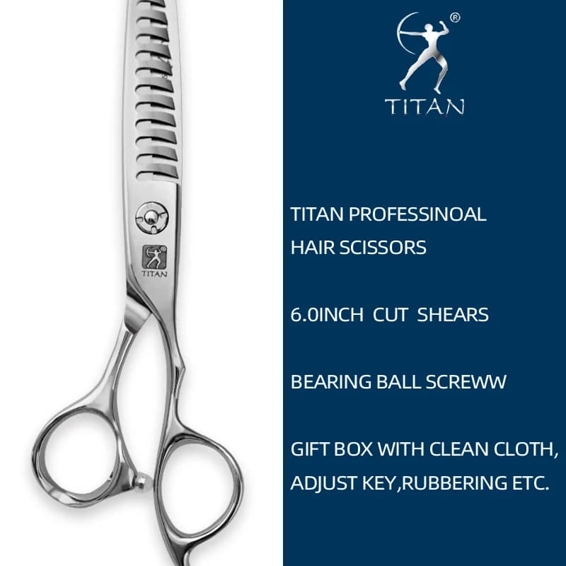 Titan ciseaux à cheveux professionnels coupe salon ciseaux barbier ciseaux amincissants ciseaux de c