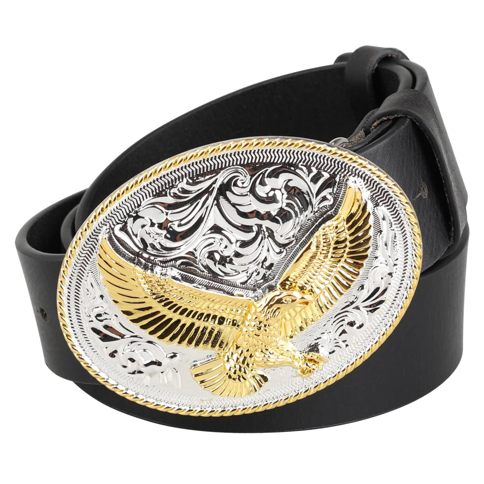 Ceinture en cuir véritable avec boucle d'aigle dorée, pantalon de Cowboy à la mode, loisirs décorati
