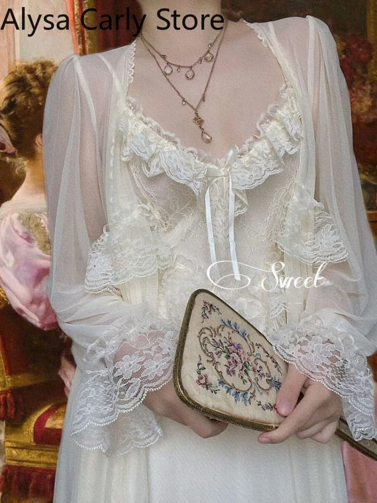 Robe féerique française Vintage en dentelle pour femmes, douce, Sexy, décontractée, coréenne, Court,