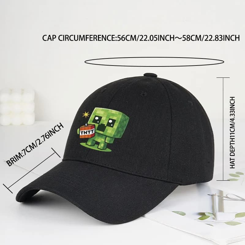 Casquette de baseball à motif Creeper |   Casquette Hip-Hop unisexe, légère et ajustée, idéale pour 