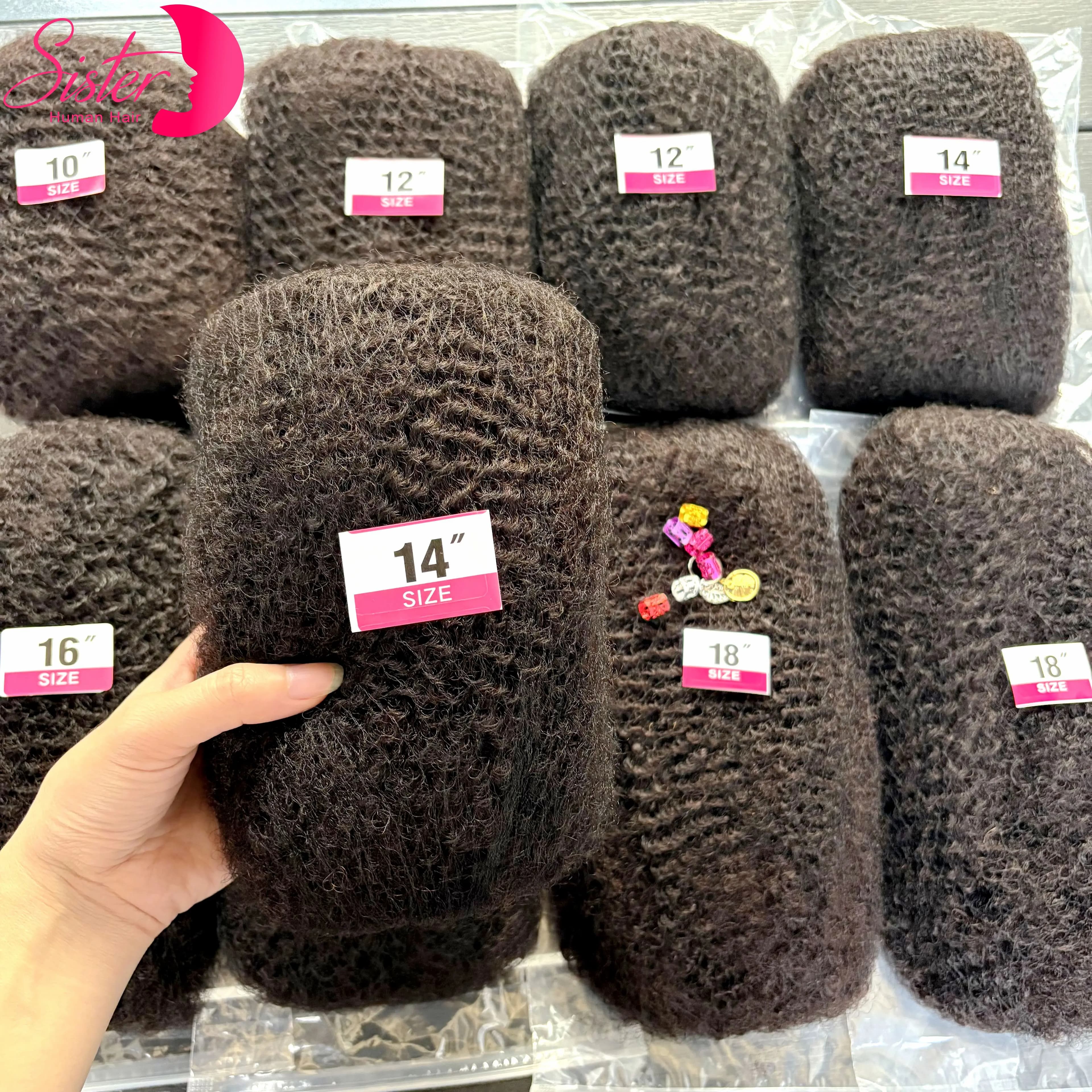 30 ou 50 g/paquet 10-18 pouces 4C Afro crépus en vrac Extensions de cheveux humains sans trame brési