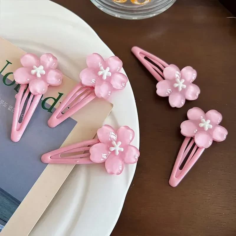 Pince à cheveux en fleurs de cerisier, douce et mignonne, couvre-chef pour filles mignonnes, BB Clip