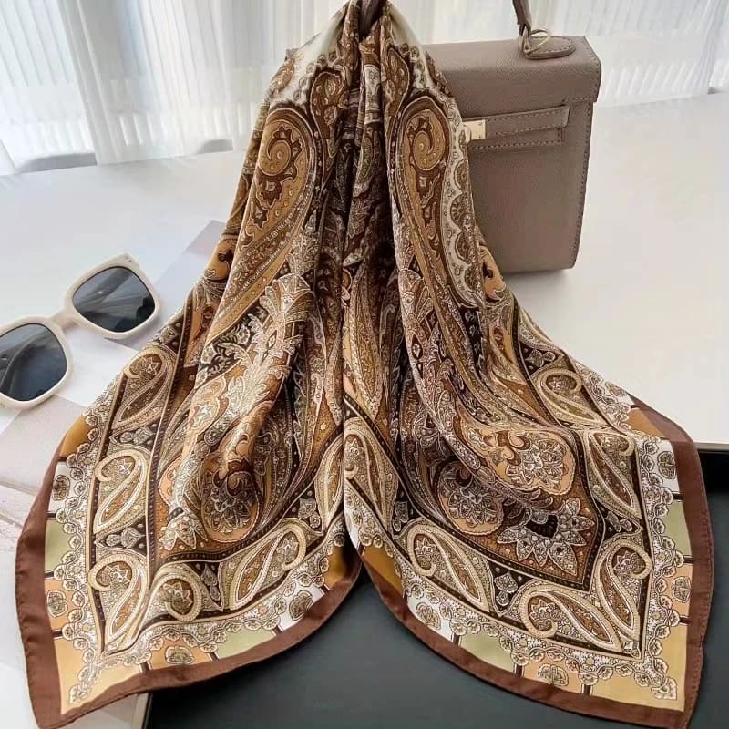 Mode Paisley imprimé soie bandeaux écharpe femmes 2025 nouveau Elagant Bandana cou Foulard bandeaux 
