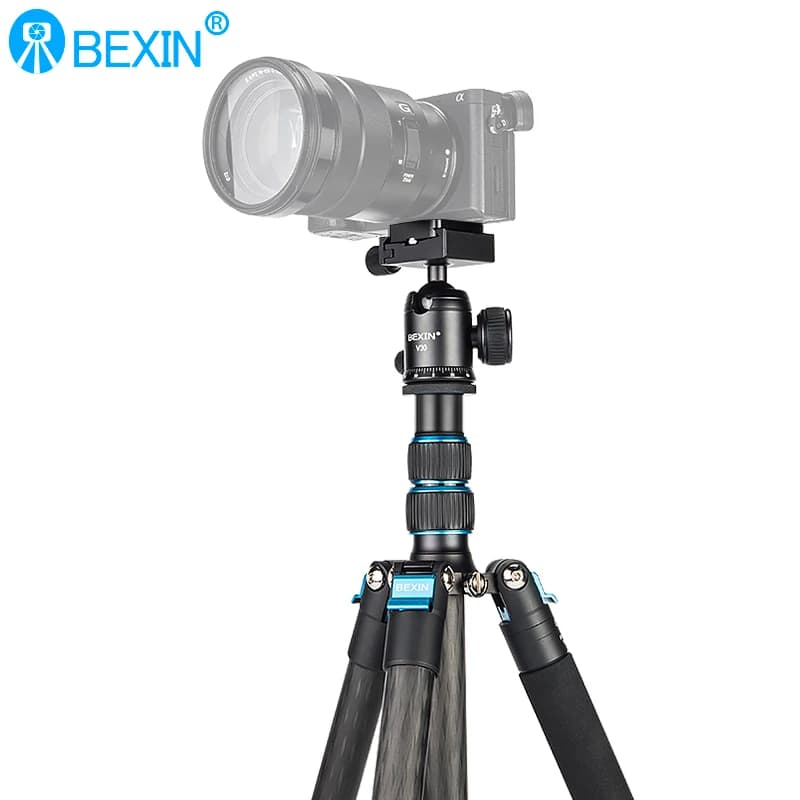 BEXIN voyage professionnel tripe léger en Fiber de carbone monopode rotule tir trépied support pour 