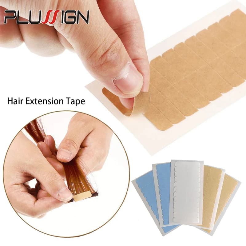 6 feuilles = 72 pièces bandes de ruban Double face pour toupet dentelle perruques adhésifs Extension