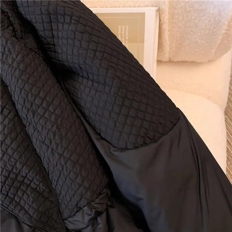 Manteau en duvet de coton pour femme, grand, épissé, solide, document adt, parkas à capuche, hiver, 