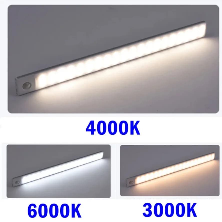 HHLZYH capteur de mouvement sous armoire LED veilleuse USB Rechargeable placard lumière cuisine cham