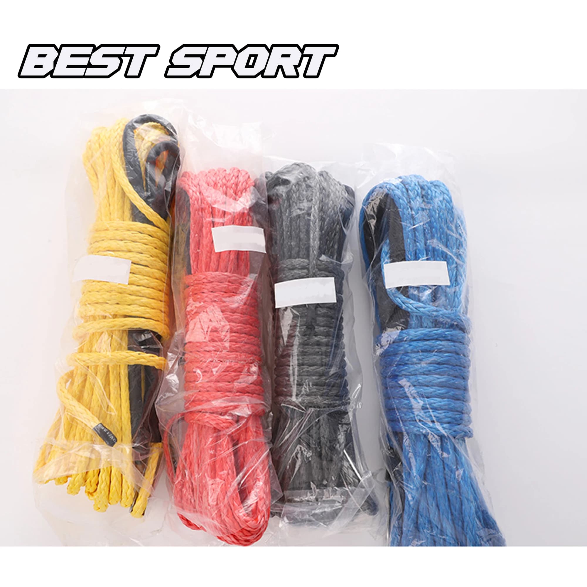 Meilleur Sport 6mm x 15m 7700LBs câble de ligne de treuil synthétique avec manchon de protection noi