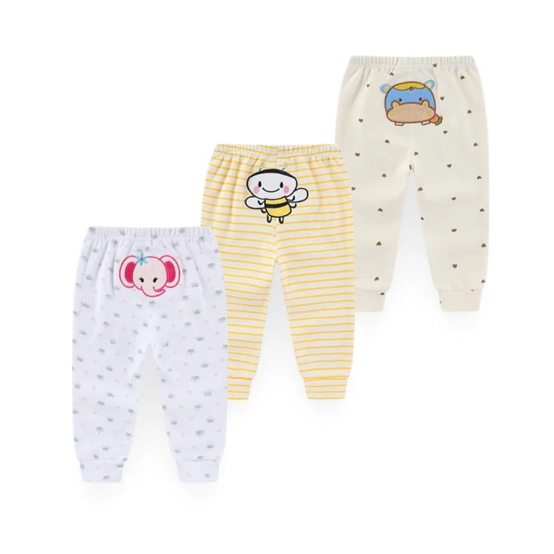 Kiddiezoom 3 pièces/lot quatre saisons mode dessin animé unisexe 100% coton bébé garçon fille pantal