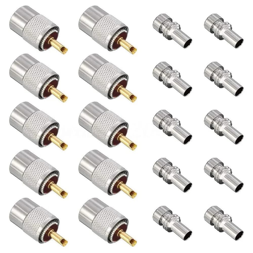 Paquet de 10 connecteurs à souder UHF/PL-259 avec Beverer pour RG8X, RG8, RG59, LMR-400, câble coaxi