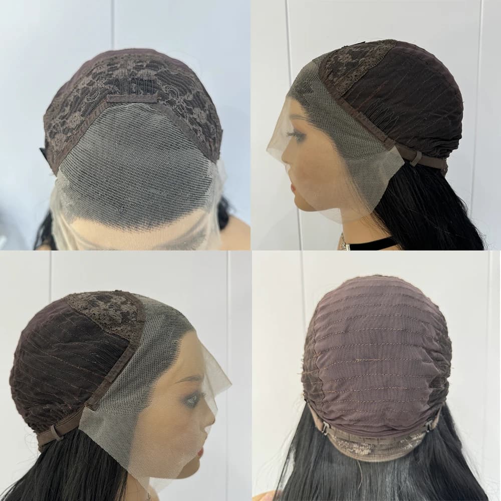 Perruques Lace Front synthétiques noires pour femmes, cheveux longs, corps ondulé, fibre de degré de