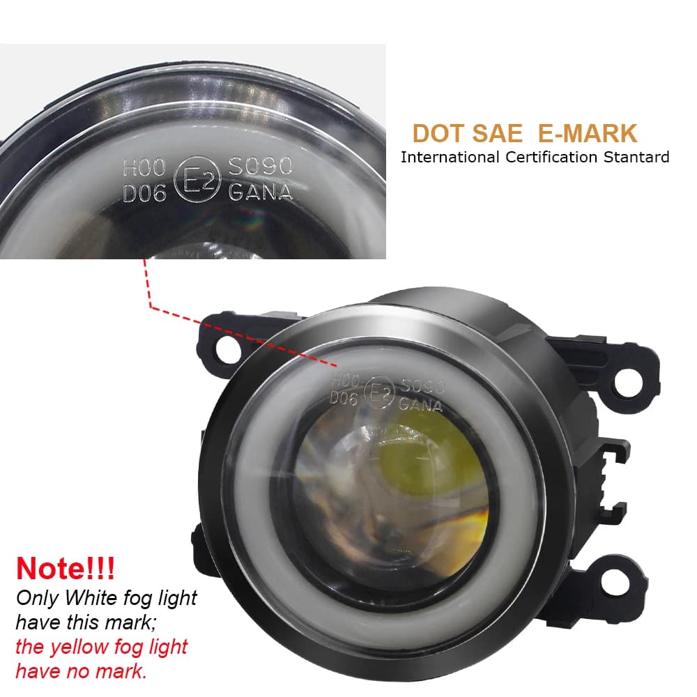 Phare antibrouillard LED Angel Eye pour pare-chocs avant de voiture, feu de jour, COB, DRL, 3000LM, 