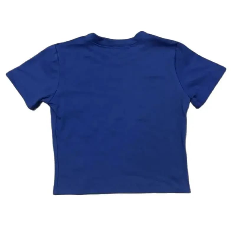 Été à manches courtes col rond votre propre Design Logo/image rose recadrée nombril femmes hauts cou