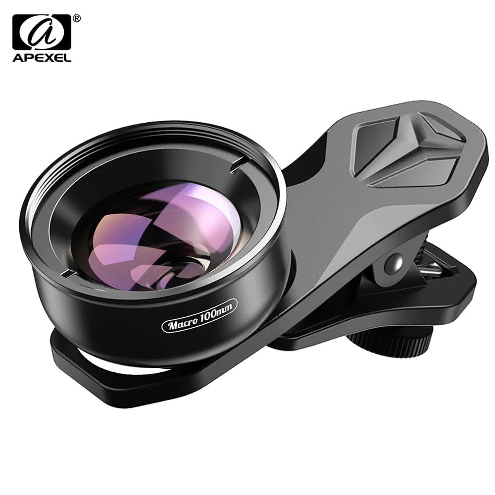 APEXEL-Objectif Partenaires 100mm pour caméra de téléphone portable, caméscope 4K HD + CPL + filtre 