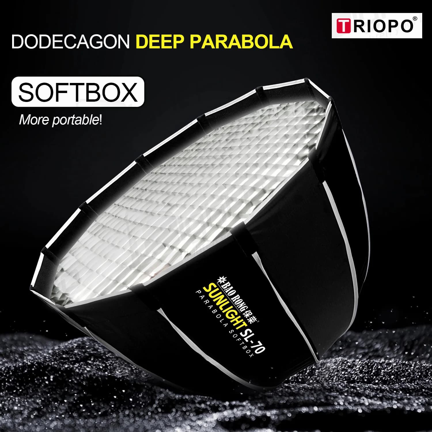 Boîte à lumière Parabola pliable de 60cm, boîte d'éclairage rabattable à 12 côtés, support Bowens, I