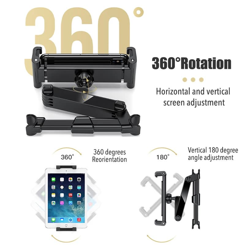 SEAMETAL télescopique voiture oreiller arrière support pour téléphone tablette rotatif siège de voit