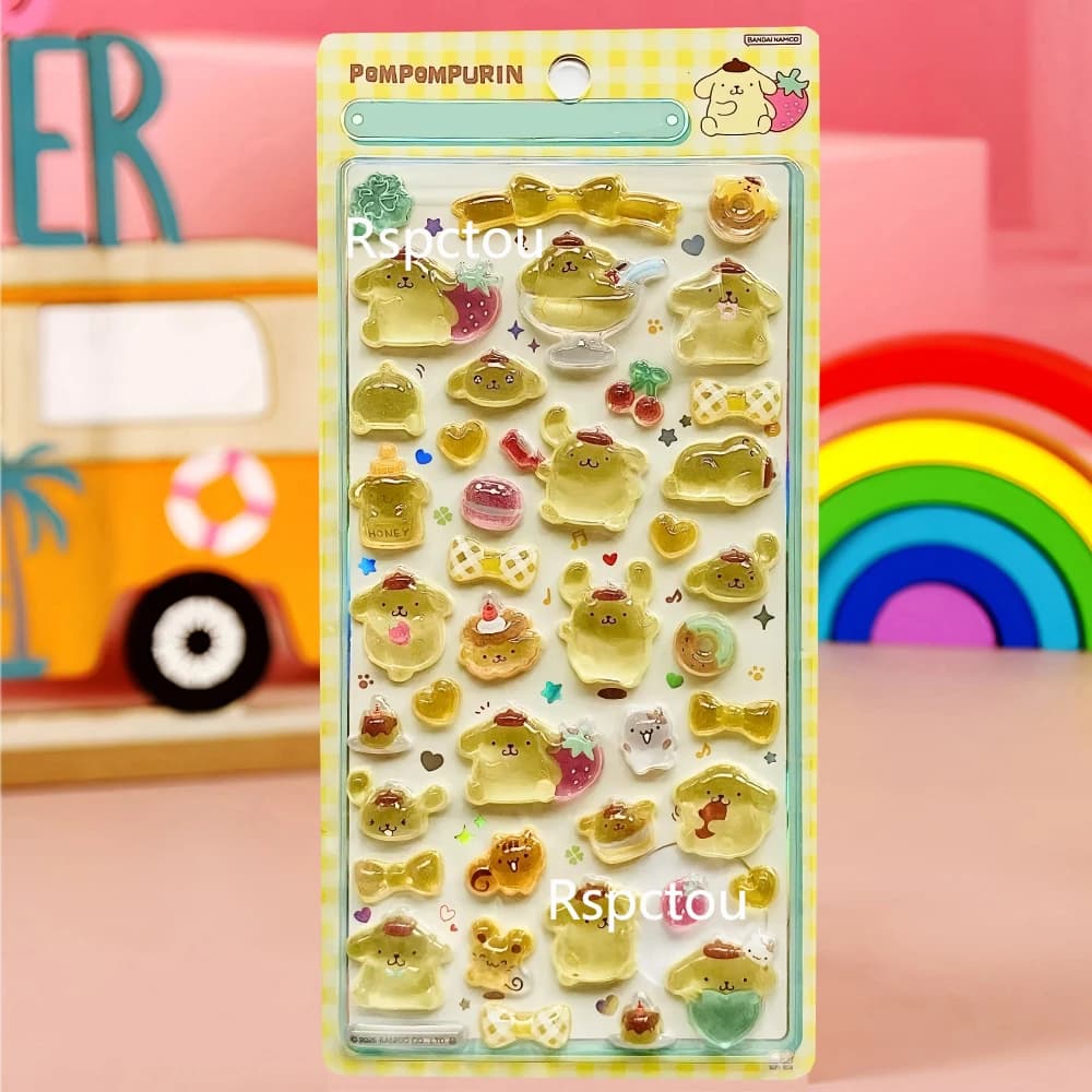 Sanrio – autocollants 3D en Relief, mignons, esthétiques Kuromi cannelle ma mélodie, gelée, décorati