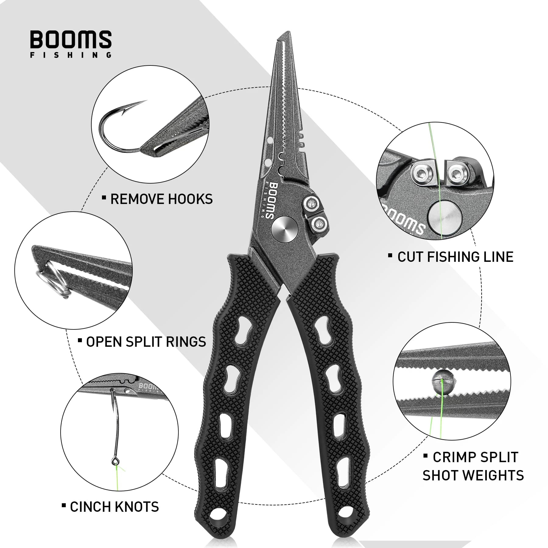 Booms Fishing – pince de pêche en acier inoxydable F07, coupe-ligne tressée, dissolvant de crochet, 