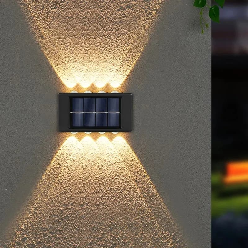 Applique Murale Solaire à 10LED pour l'Extérieur, Imperméable, Haut et Bas, Éclairage Shoous, Décora