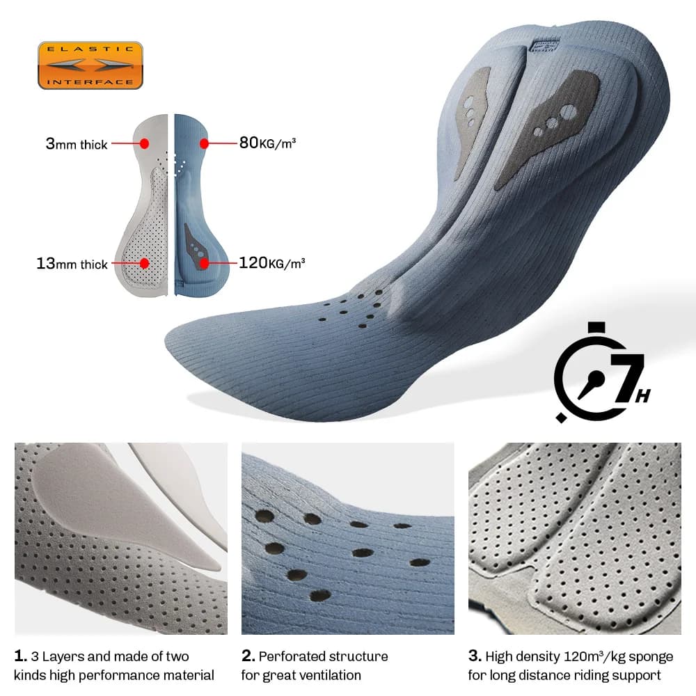 RION Elastic Interface® Paris HP Shorts de cyclisme pour hommes, collants rembourré pour vélo de rou