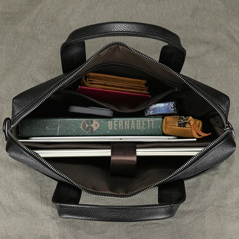 Luufan-Sac à main en cuir véritable pour homme, sac à bandoulière, sac à main pour ordinateur portab