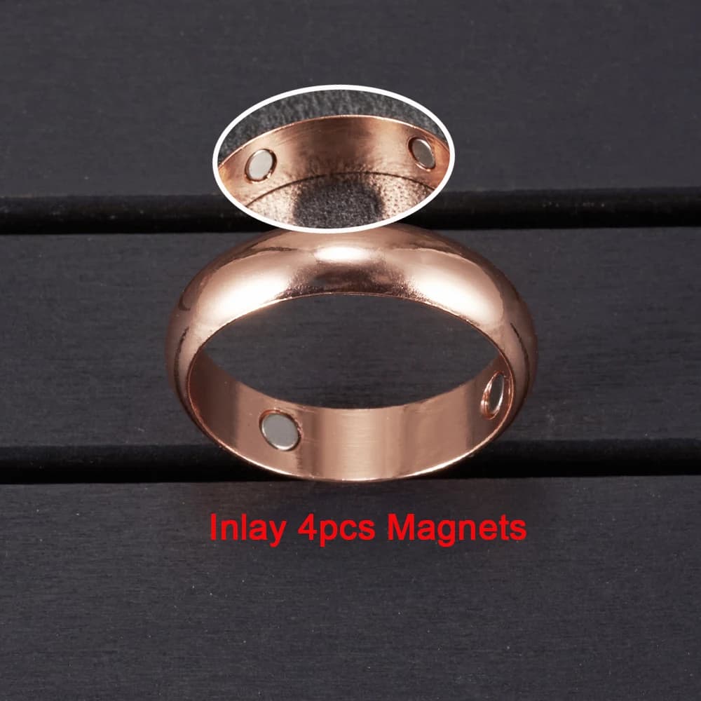 Anneaux magnétiques en cuivre pur Vinterly pour femmes et hommes, 6mm, énergie de santé, manchette o