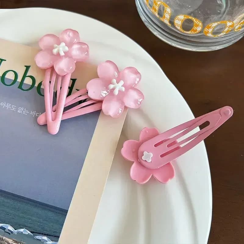 Pince à cheveux en fleurs de cerisier, douce et mignonne, couvre-chef pour filles mignonnes, BB Clip