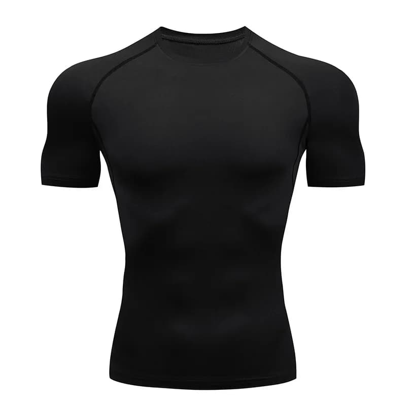 T-shirt à manches courtes de Compression pour hommes, Fitness, course à pied, basket-ball, vêtements