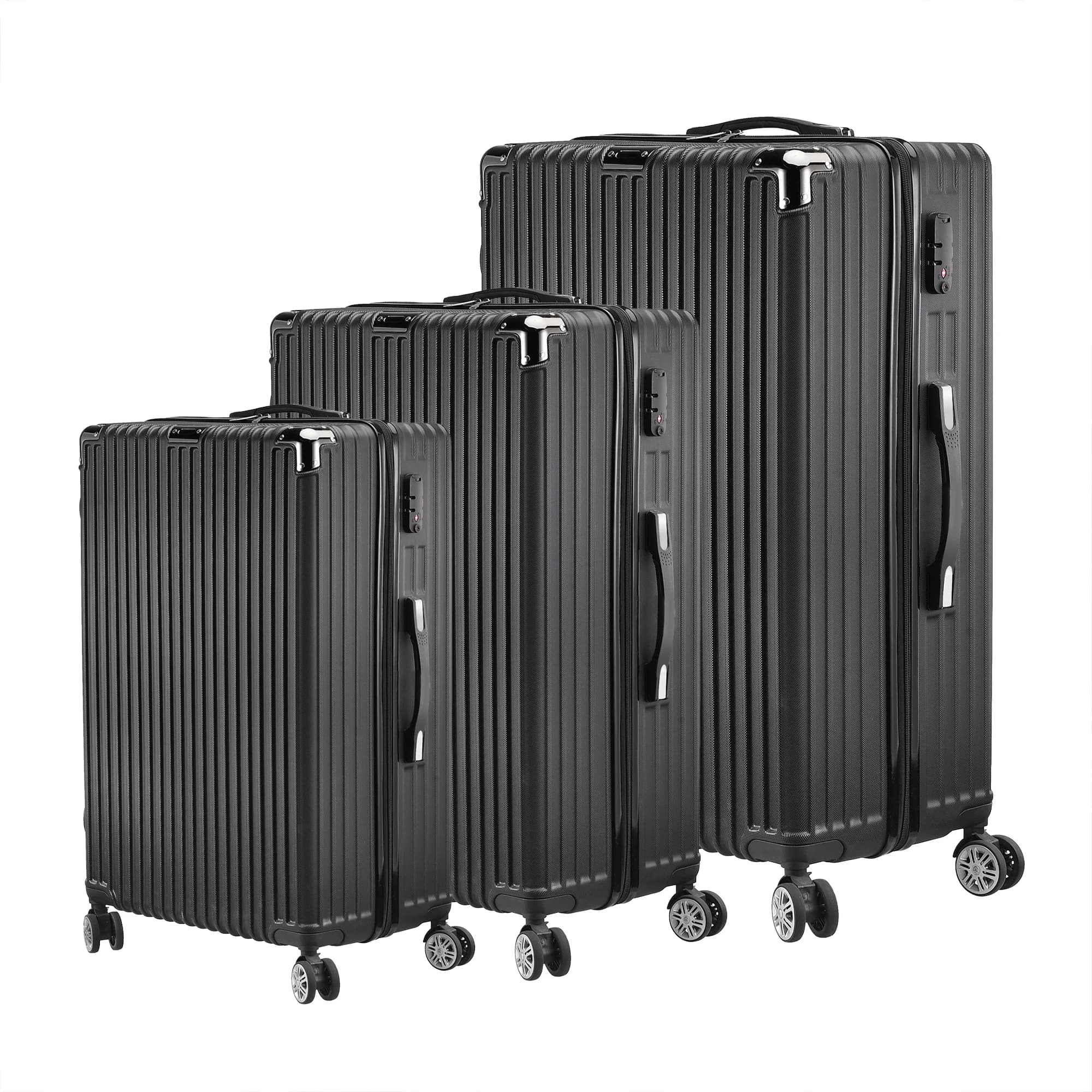 Ensemble de bagages Fangange 3 pièces, roues silencieuses universelles, avec serrure à combinaison, 
