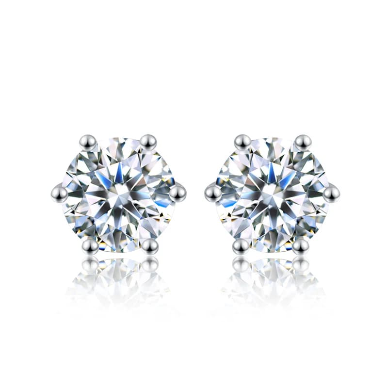 DW 0.1ct-2ct D couleur certifié Moissanite boucles d'oreilles laboratoire créé diamant 925 en argent