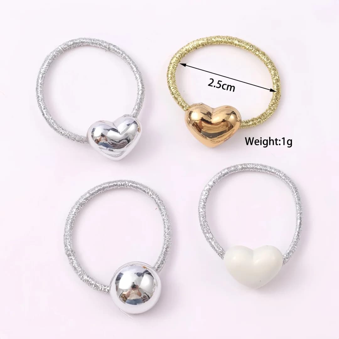 Lot de 10 jolis élastiques pour cheveux de style princesse pour bébés filles, avec paillettes dorées