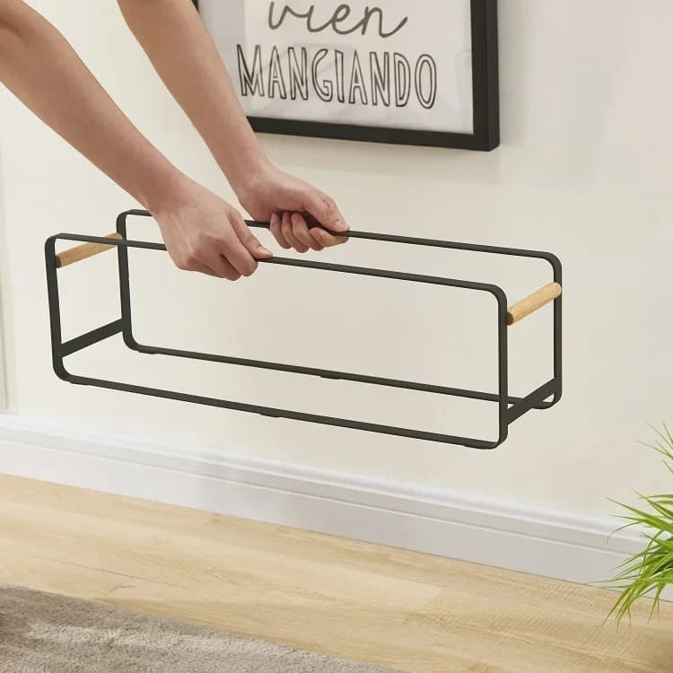 Meubles de maison Simple anti-poussière étagère à chaussures créative fer étagère de rangement de ch