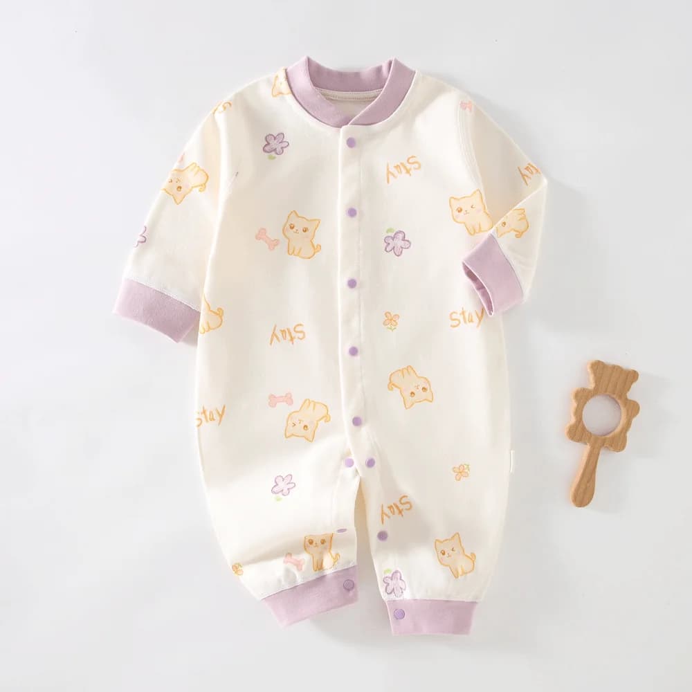 Vêtements d'automne pour bébé, 100 coton, sous-vêtements pour nouveau-né, barboteuse à manches longu