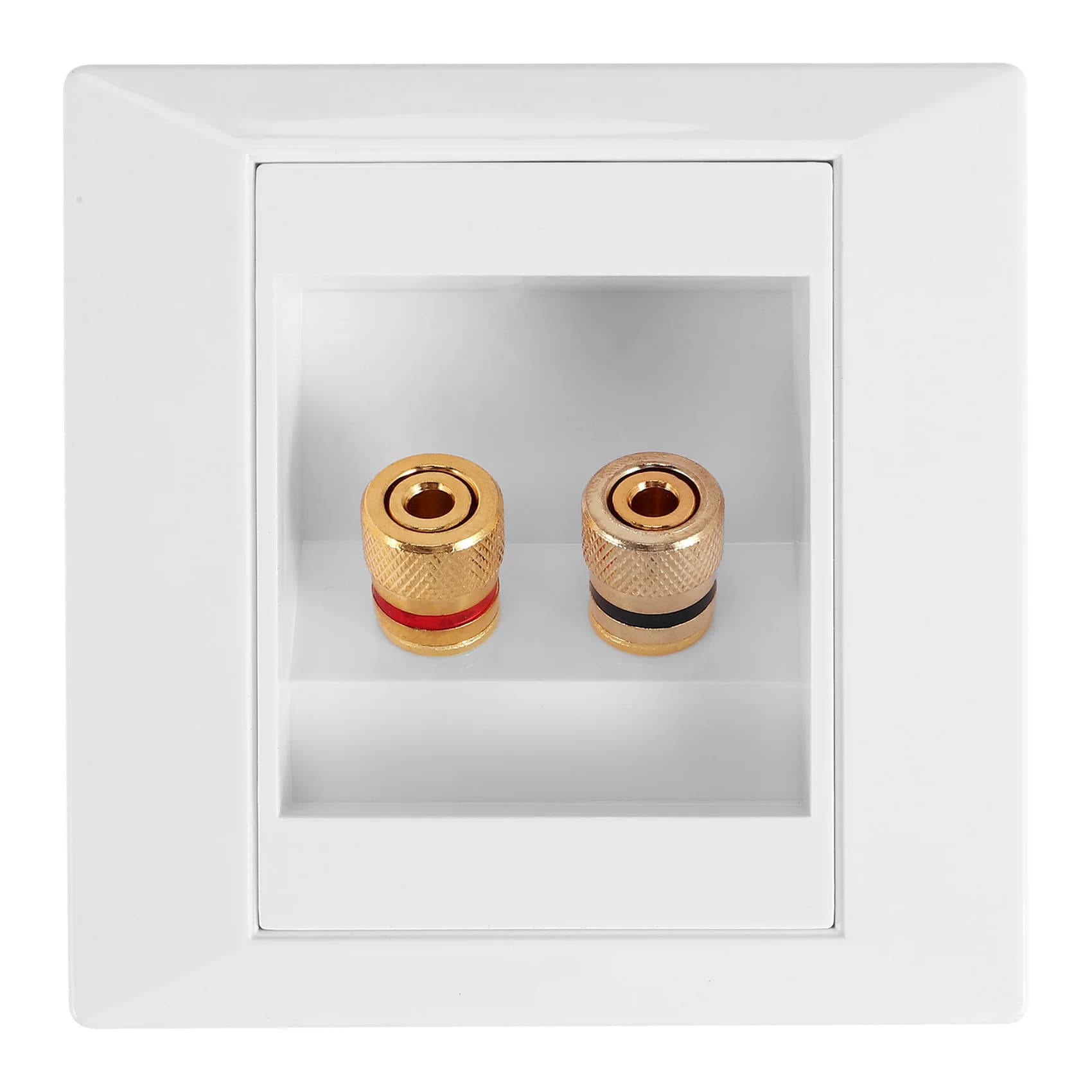SODIAL(R)-Port de connexion de prise murale avec haut-parleur 2 Jack, blanc