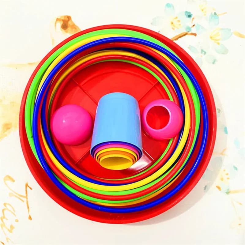 Anneau de lancer pour enfants anneau de jeu empilant jouet amusant intérieur et extérieur cercle d'i