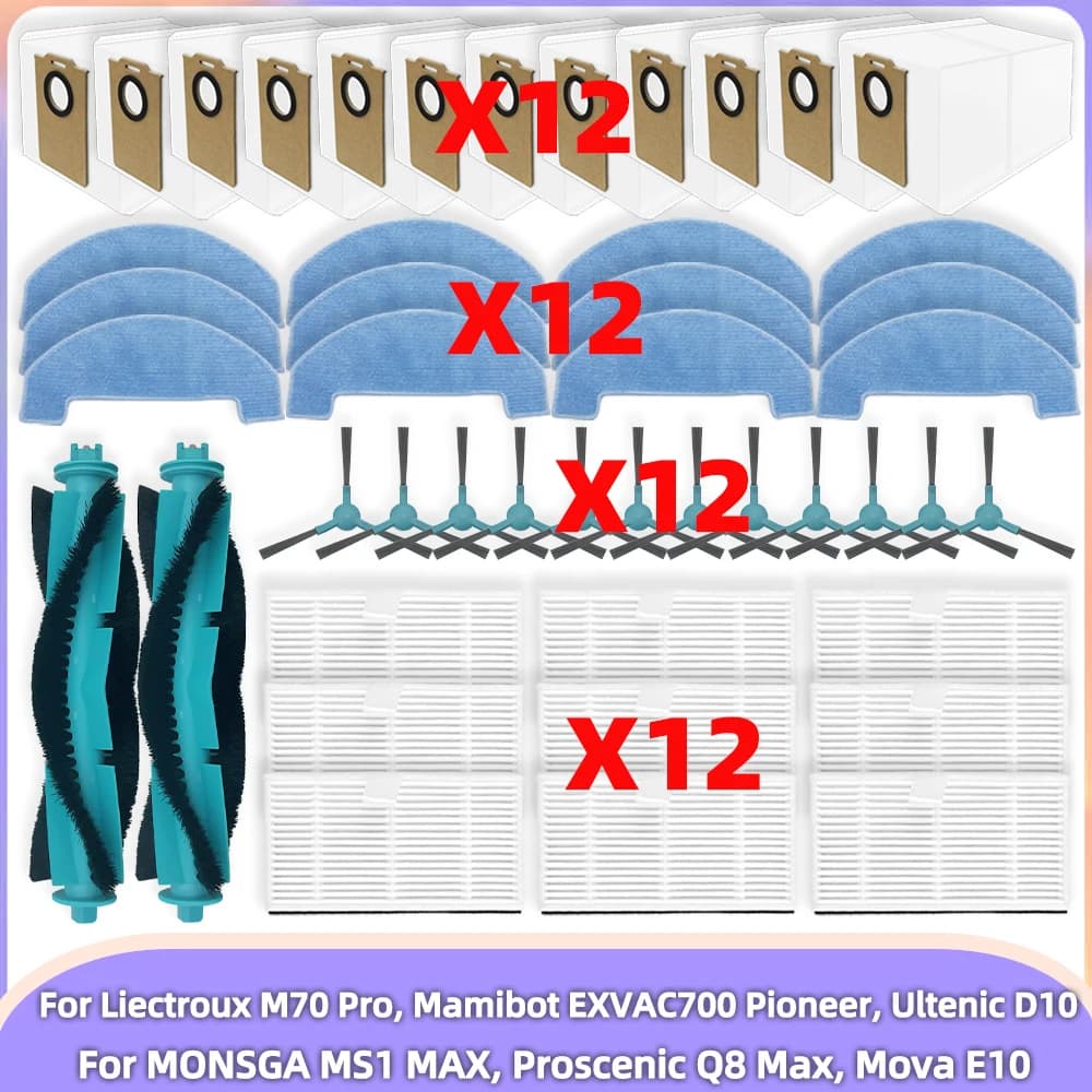 Compatible avec MONSGA MS1 MAX, Proscenic Q8 Max, Mova E10, Trouver E10, Liectroux M70 Pro, Mamibot 