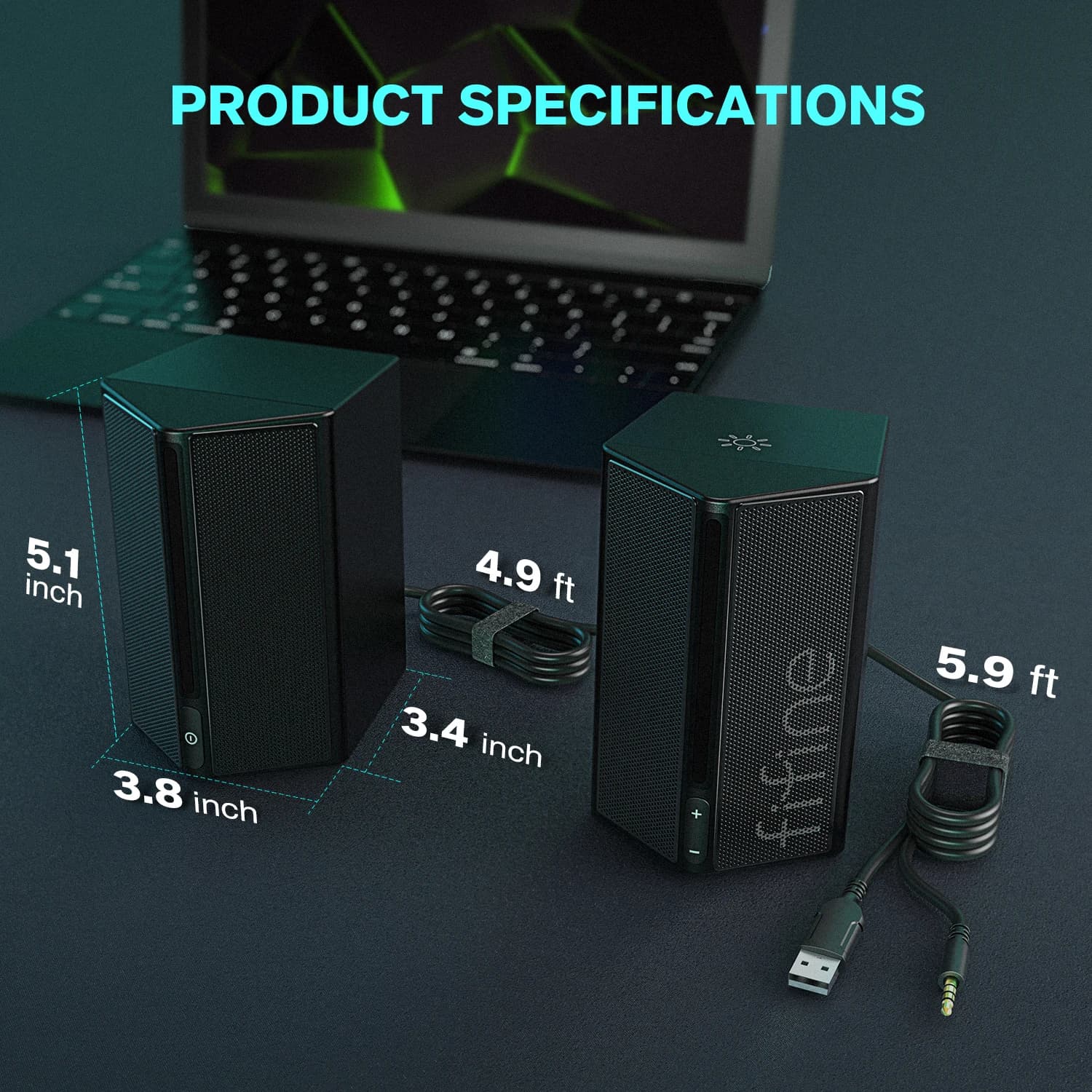 FIFINE – boîte de son de jeu avec son Surround stéréo, haut-parleur USB RGB avec contrôle Vol pour P