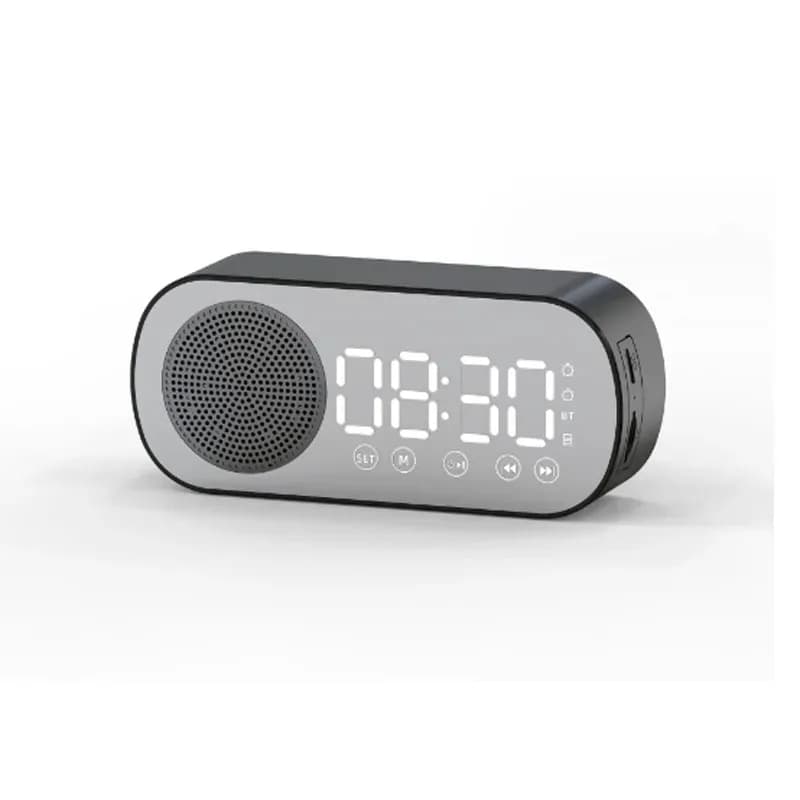 Réveil haut-parleur Bluetooth, réveil numérique Radio avec affichage miroir LED, réveil fort pour do