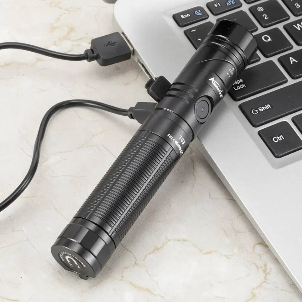12W SST40 LED lampe de poche tactique 90 degrés rotatif USB Rechargeable torche magnétique chasse Ca