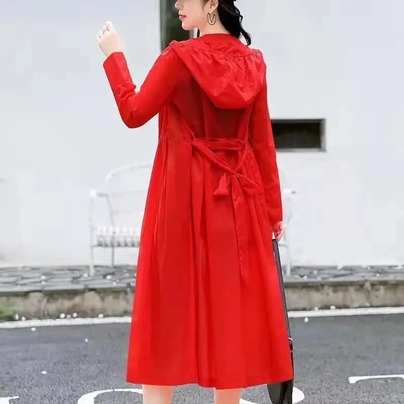 Xia-chaoxian – manteau Long en soie glacée pour femme, vêtements de Protection solaire, respirant, f