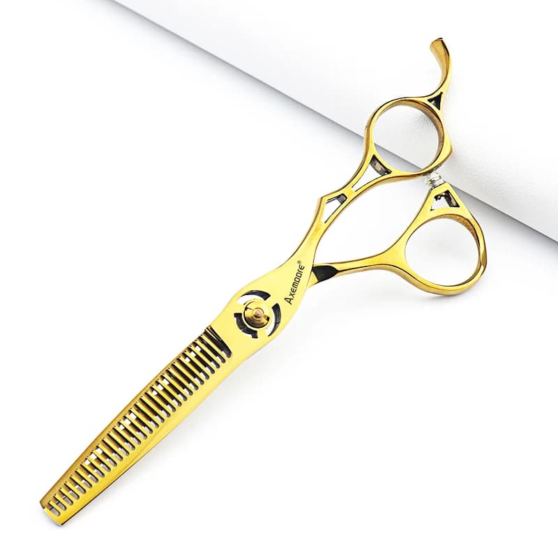 Ciseaux de coiffure professionnels 6 pouces, ensemble de ciseaux de coiffeur dorés, outils de coupe 