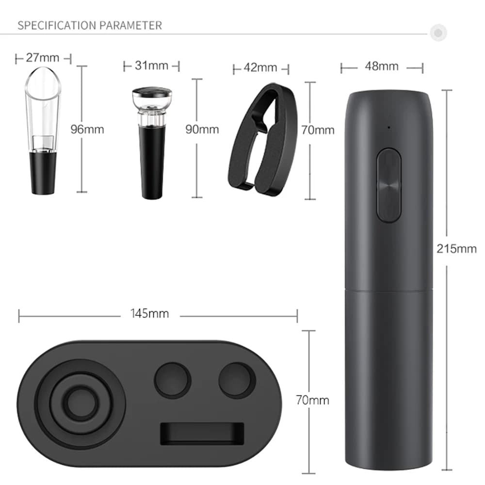 Ouvre-bouteille de vin électrique avec base de charge, tire-bouchon à vin rouge automatique, outils 
