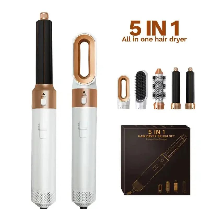 Sèche-cheveux électrique 5 en 1, peigne à cheveux, Ion négatif, brosse à bigoudi droite, sèche-cheve