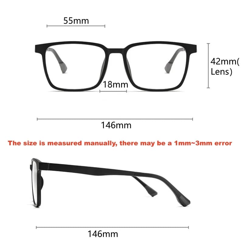 YIMARUILI – lunettes carrées à Clip magnétique, polarisées, Vision nocturne, Prescription optique, m