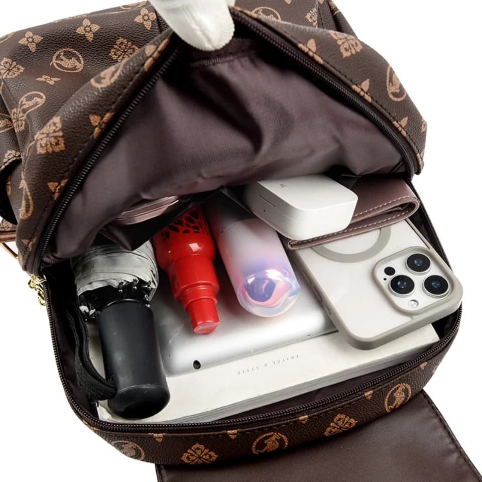 Sacs à Dos imprimés kangourou classiques Sac à Dos en Cuir Pu pour femmes Sac d'école à bandoulière 