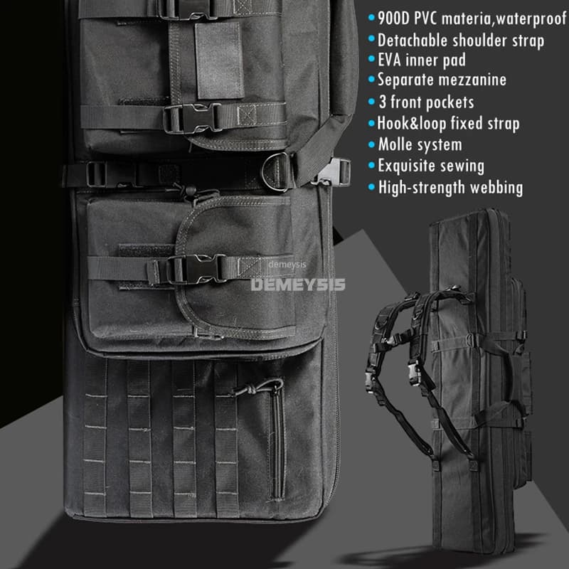 DulDouble-Mallette de rangement rembourrée pour fusil de chasse Airsoft, sac à dos pour odoret magaz