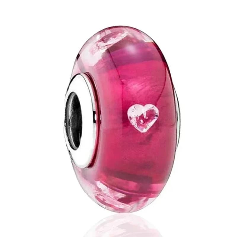 2025 classique 925 en argent Sterling couleur fleur feuille cosmique arc-en-ciel Murano verre breloq