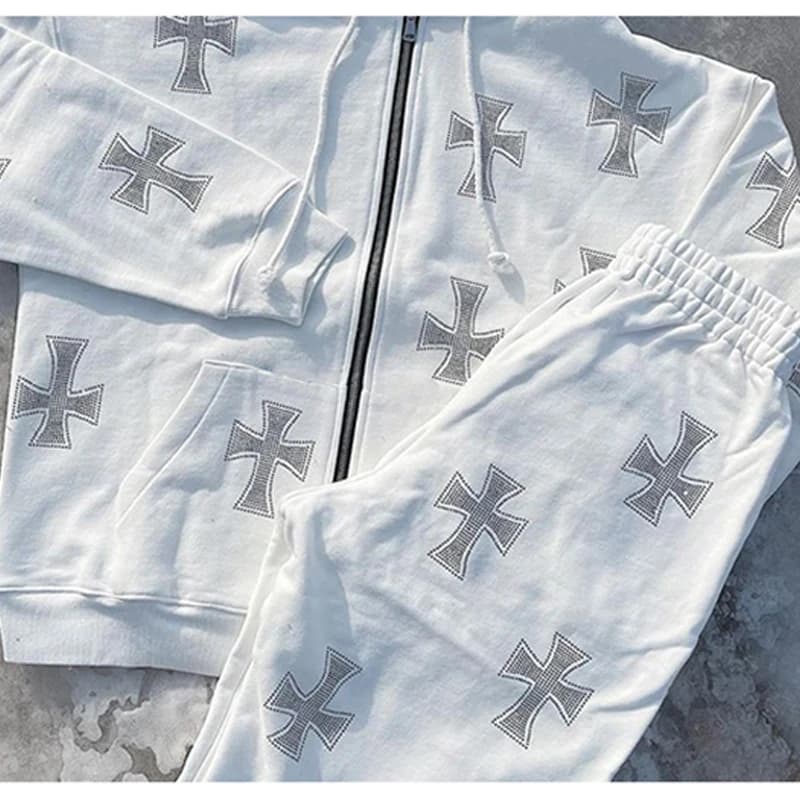 Sweats à capuche zippés surdimensionnés à imprimé biscuits gothique Y2K, sweat-shirt à manches longu